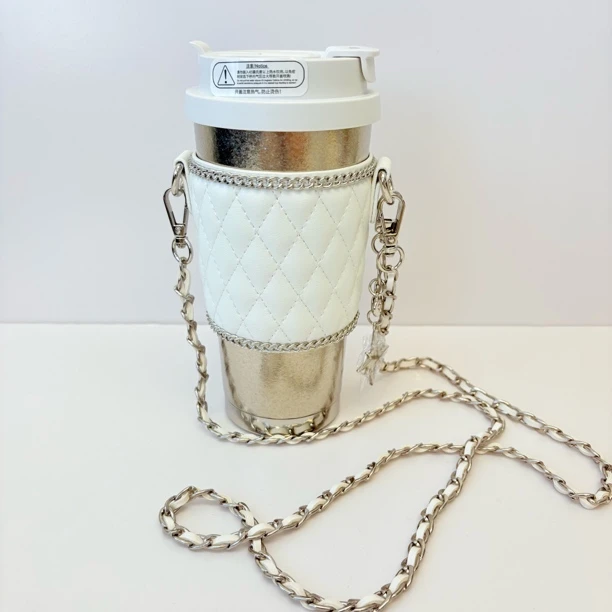 57436 Y家，里外全钛链条保温杯500ml，可单肩可斜挎