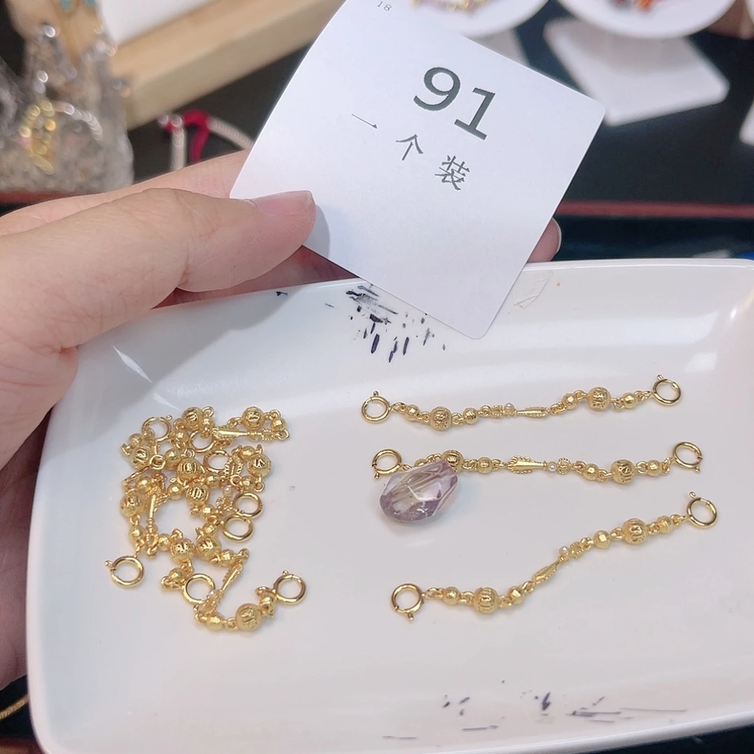 紫晶珠宝半成品银S925镀金镶嵌91