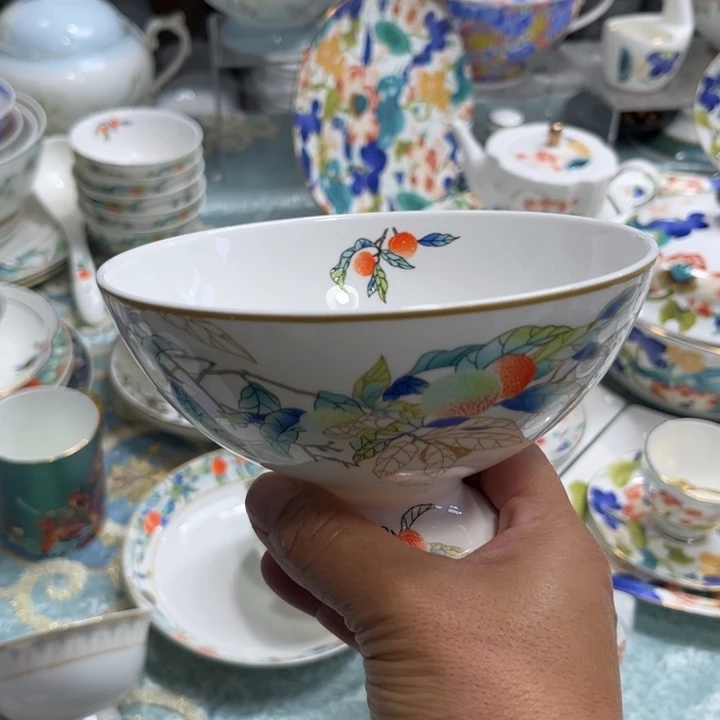 瓷片荔枝面碗六寸四个哇塞