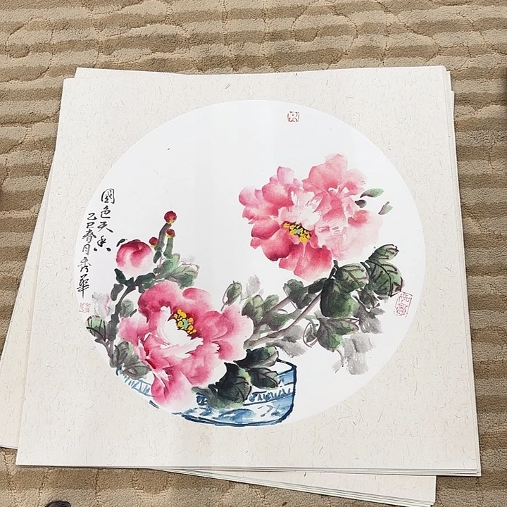 国画花鸟等图案和50.50