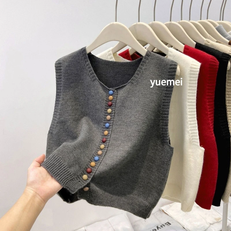 【本月】时尚马夹外穿秋冬针织女款牛仔爆款国风中学生1518岁马甲