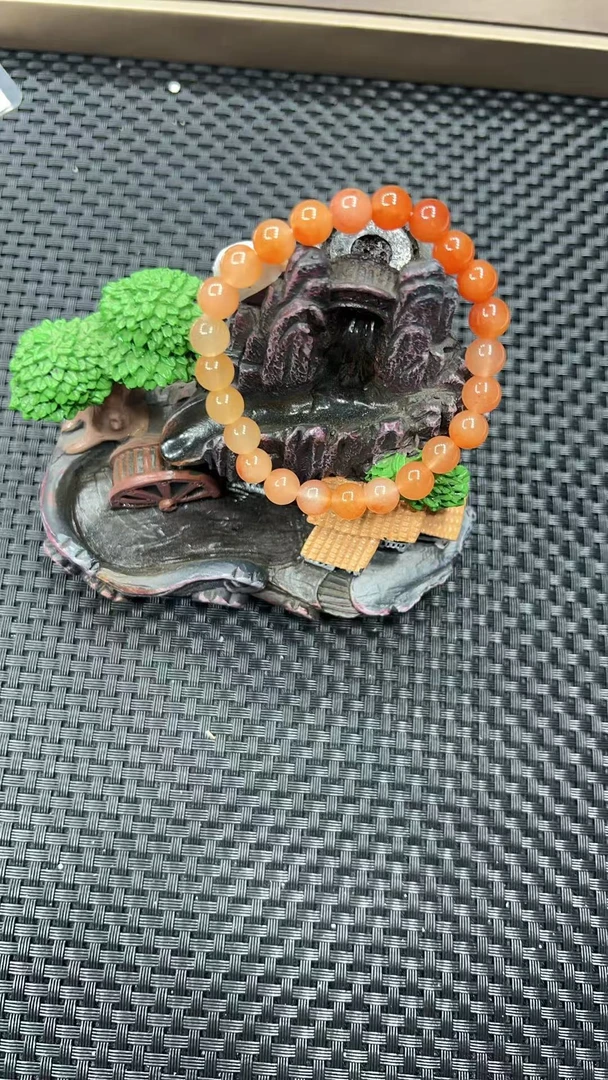 天然玉石黄龙玉卡8手串女款单圈