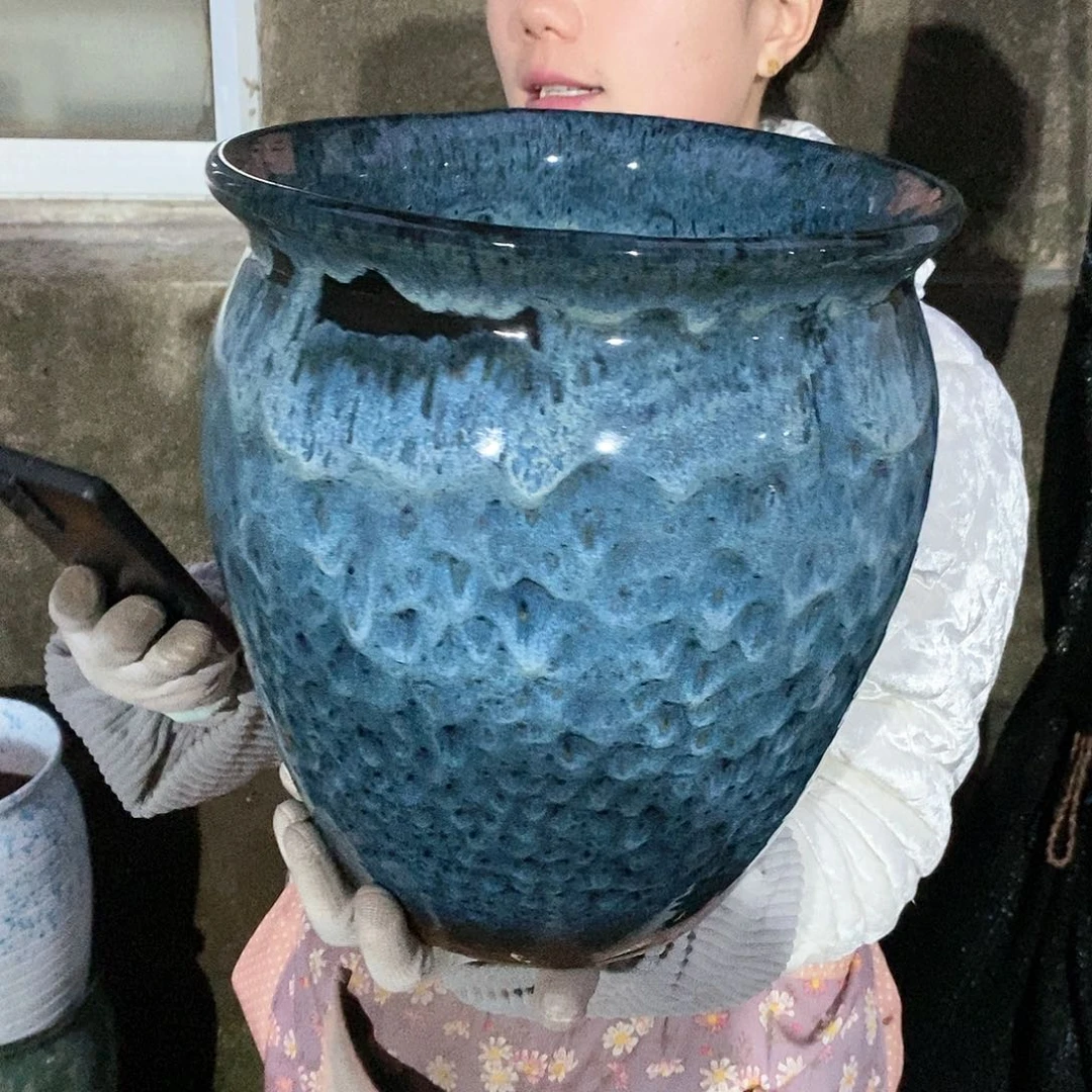 紫砂花盆瑕疵口27高30