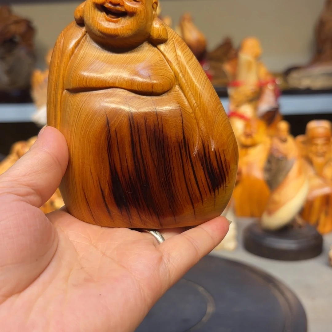 柏木太行崖柏弥勒佛