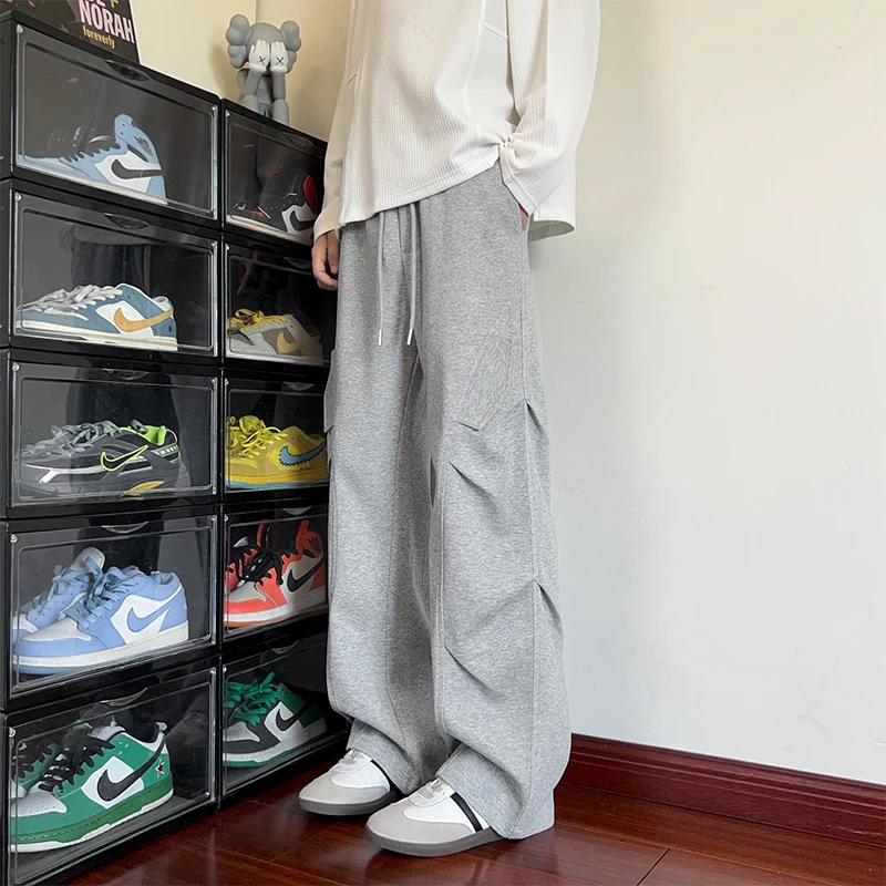 @裤子男春秋季新款工装高街休闲长裤ins美式大码宽松直筒裤