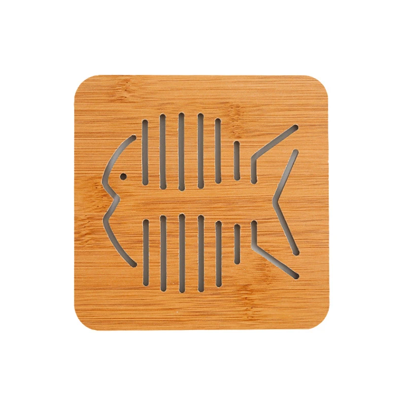 方形1个装可选杯垫多规格木质镂空大号