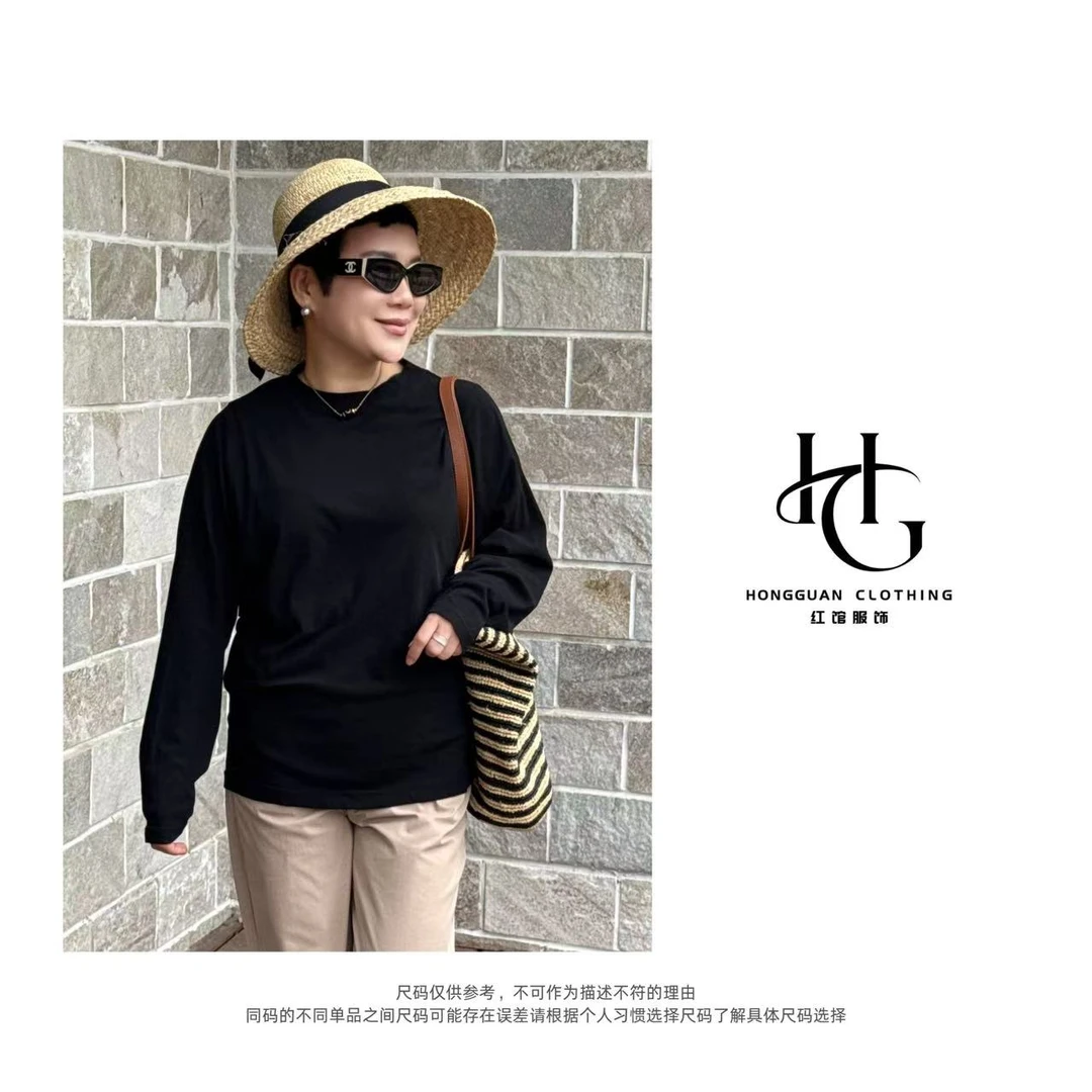 H·G【挖肩长袖T】3962  新款时尚百净版下收口款长袖T恤
