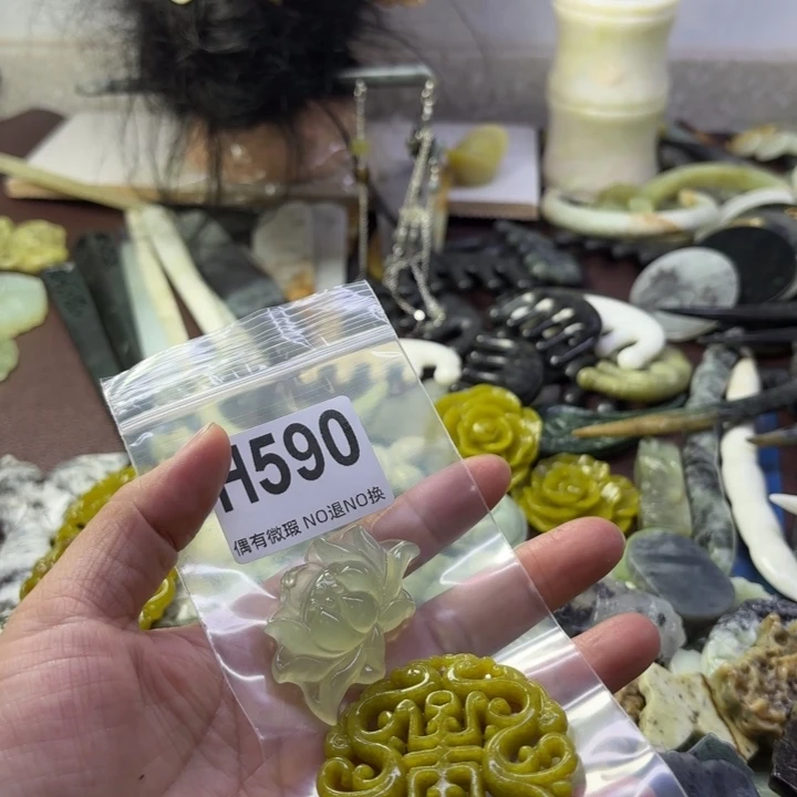 蛇纹石玉合金发饰爱****࿐