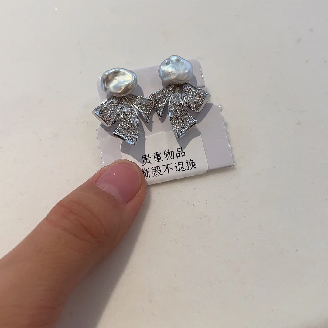 合金淡水珍珠耳饰