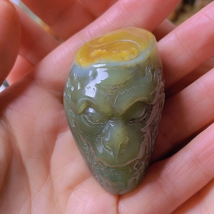 和田玉未镶嵌挂件阿*