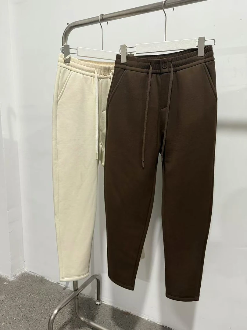 2327女裤加厚秋冬外穿女裤加绒款休闲裤老爹裤长毛裤