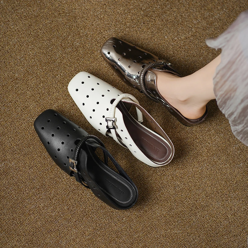 诗博尼·【1cm+内增高3cm】33-42牛皮/猪皮/牛皮夏新方头简约凉鞋女