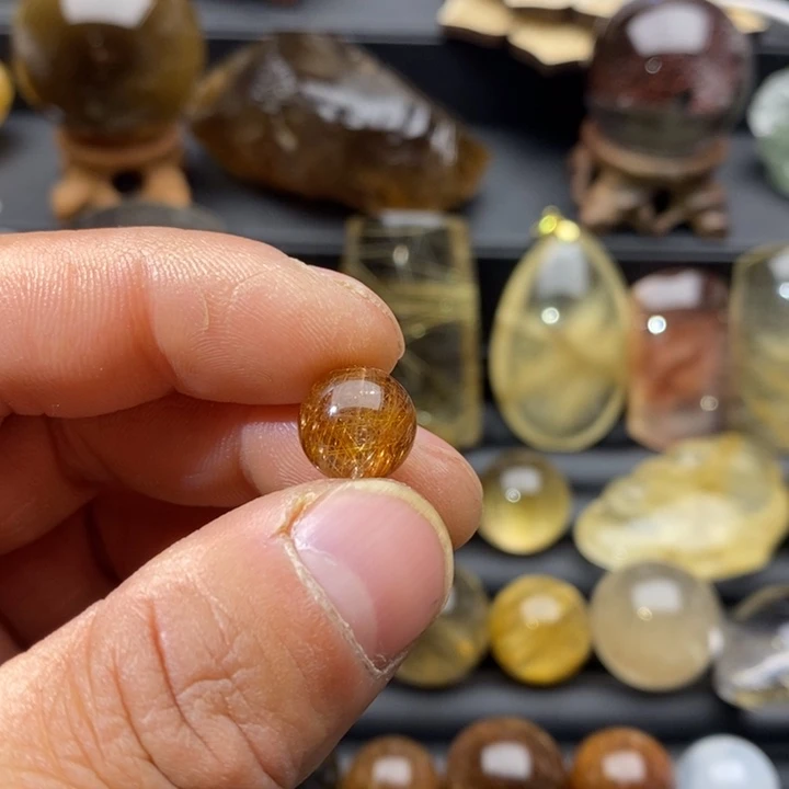 水晶铜发晶小球未镶嵌风****生