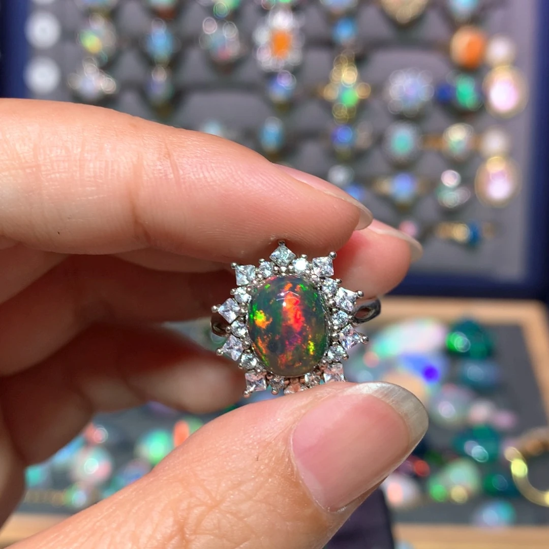 欧泊银S925镶嵌戒指款式龙***.