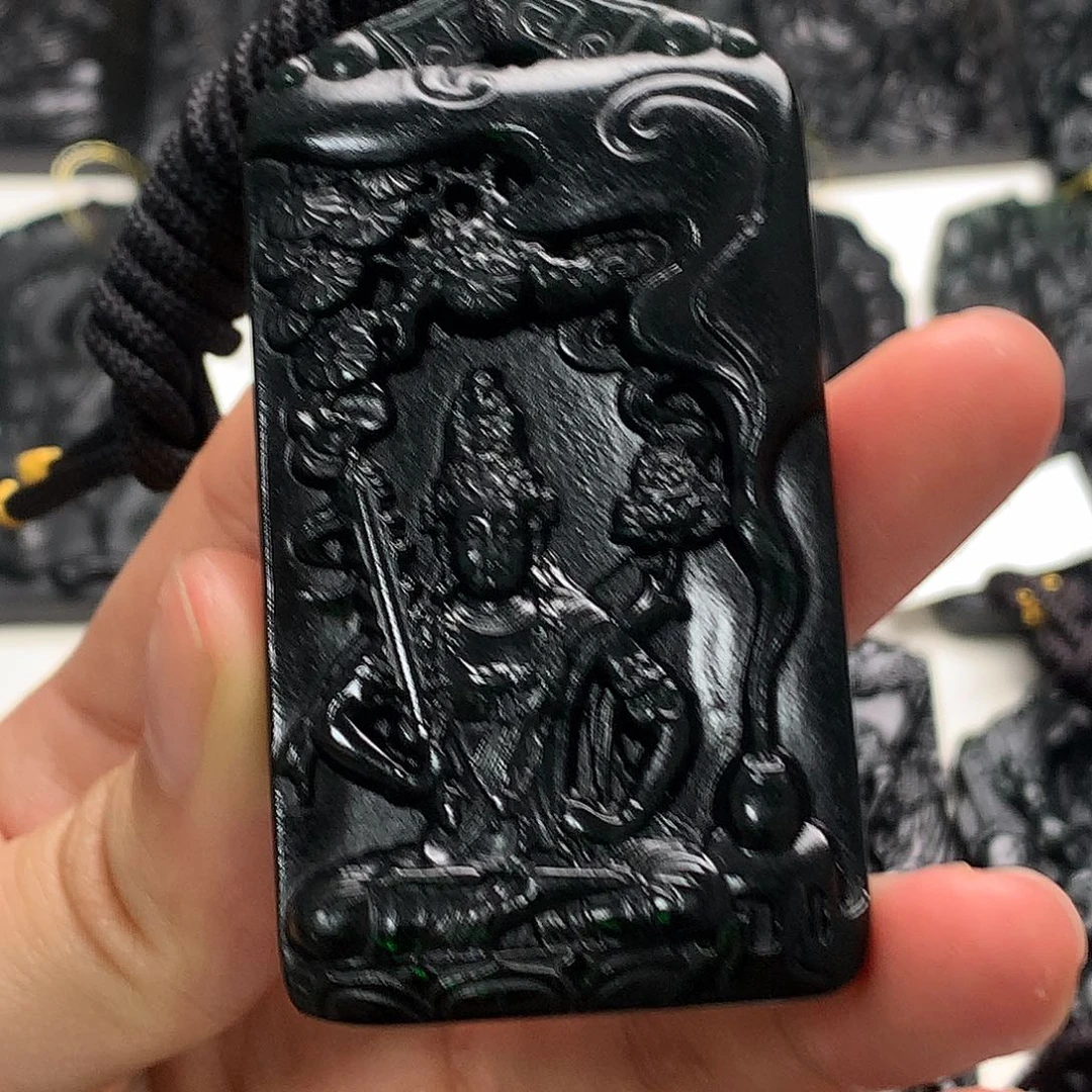 天然缅甸a货钢琴黑挂件