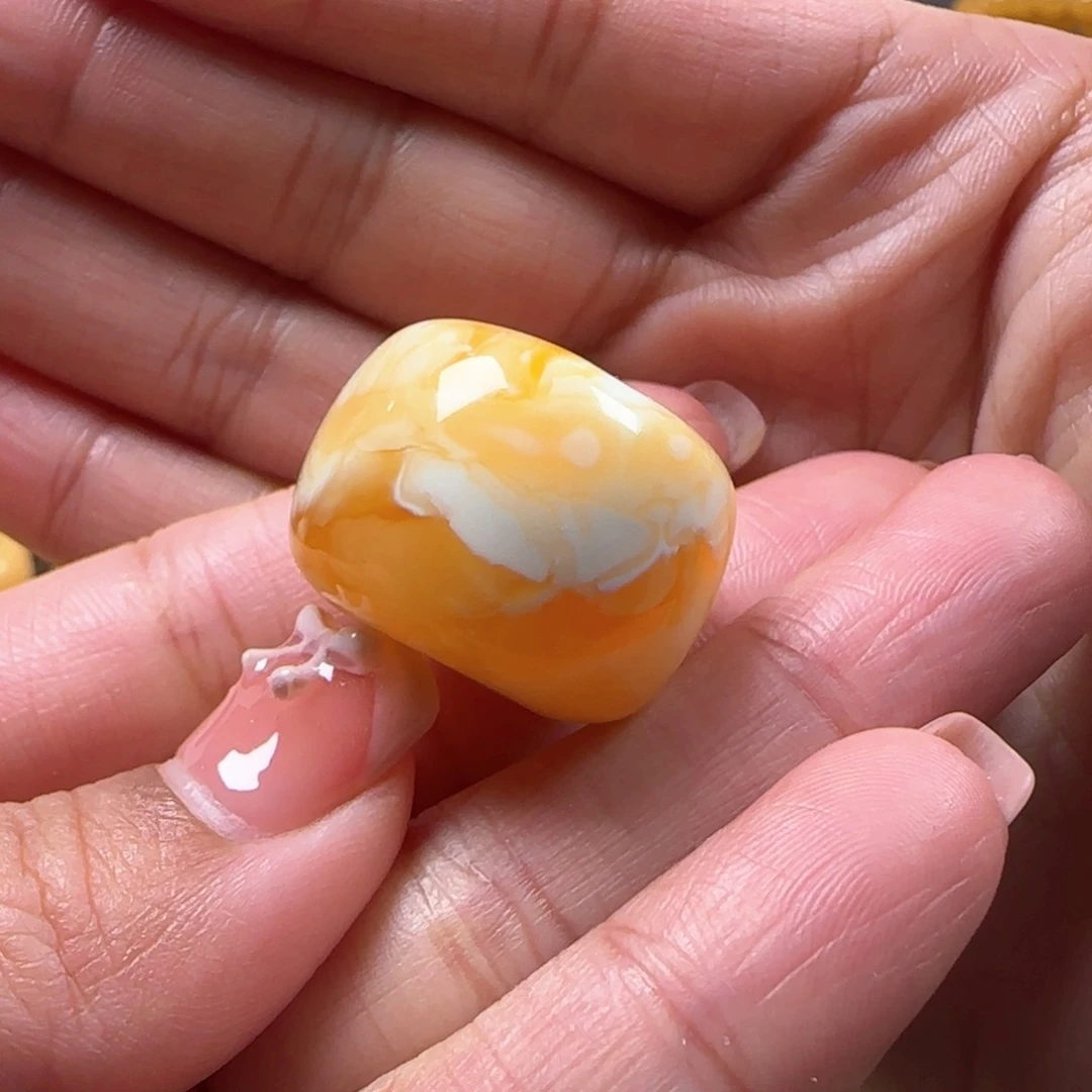 裸石蜜蜡未镶嵌L**海焦皮奶橘金妖墩子7克