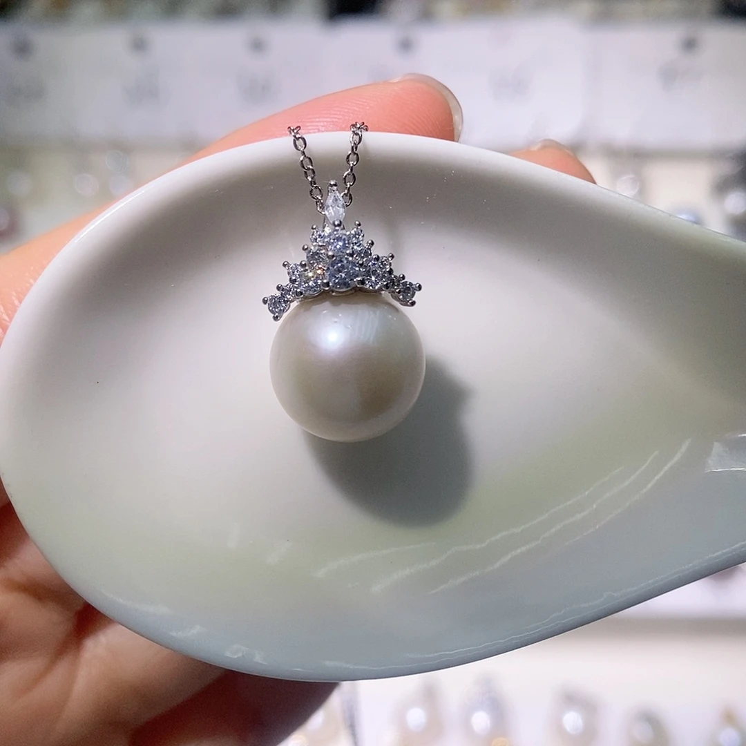 淡水珍珠吊坠(赠链)合金尺寸12/13毫米