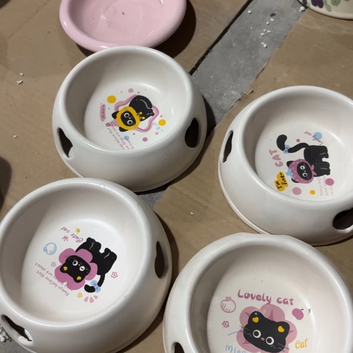 瓷片陶瓷黑色小猫