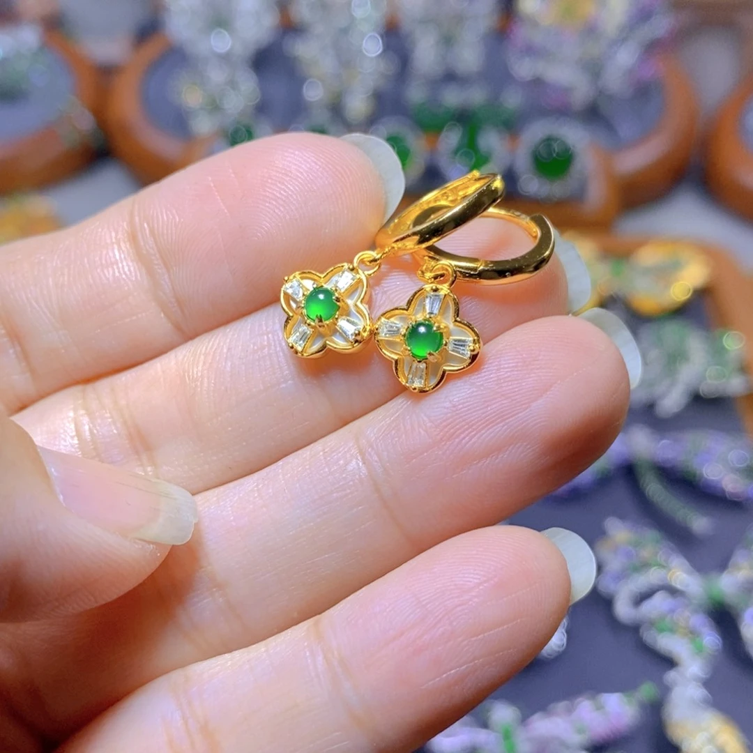 翡翠颈饰银S925镶嵌天然翡翠