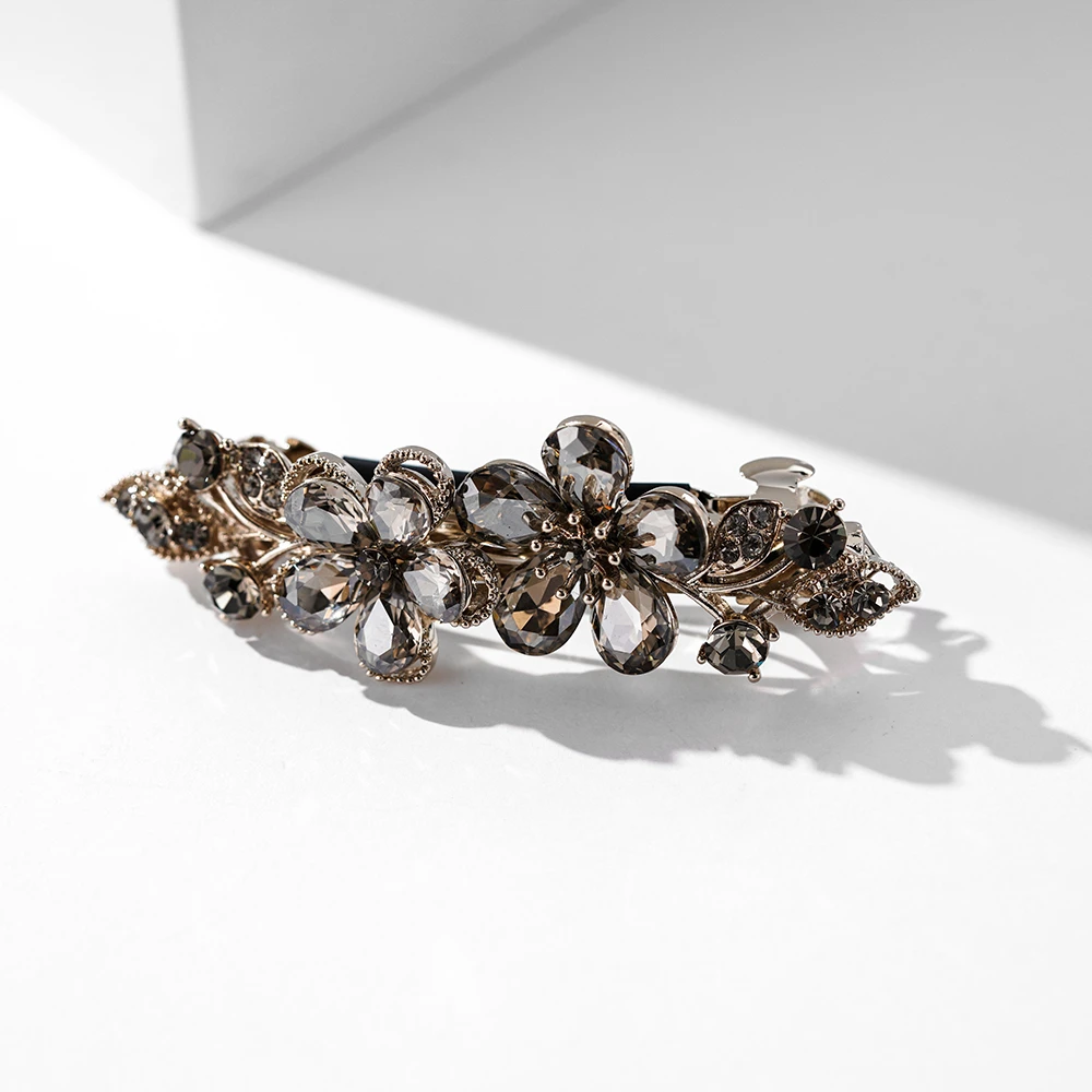 FJ3697小号黑钻双花弹簧夹