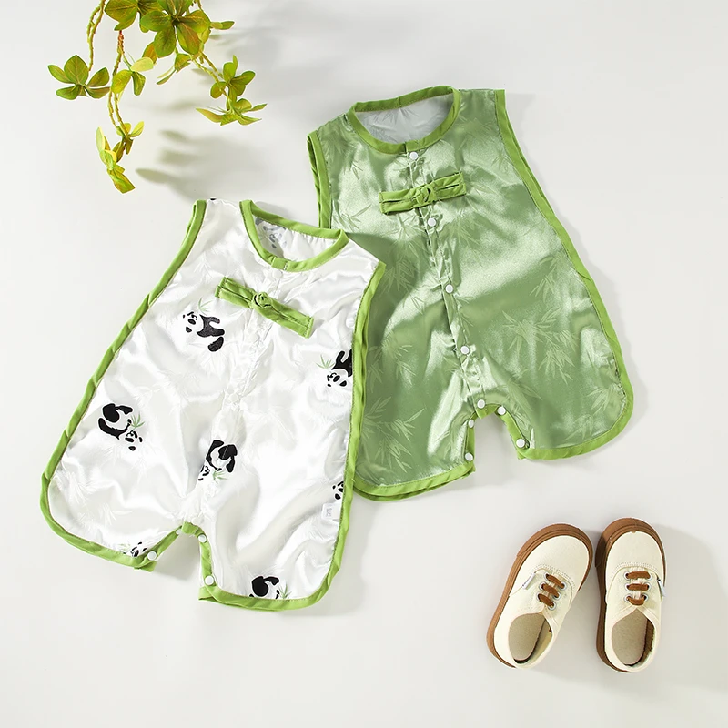 【国风新品】婴儿夏季薄款无袖哈衣爬服初生宝宝空调服琵琶衣新生儿