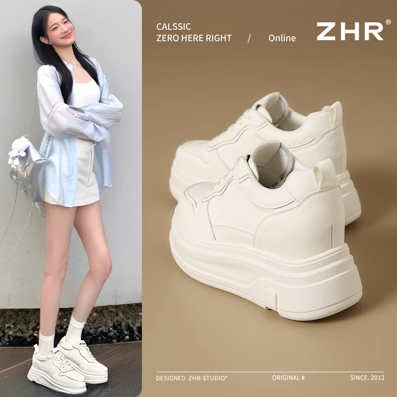 厚底小白鞋女2025爆款潮流百搭休闲女鞋轻便内增高运动鞋