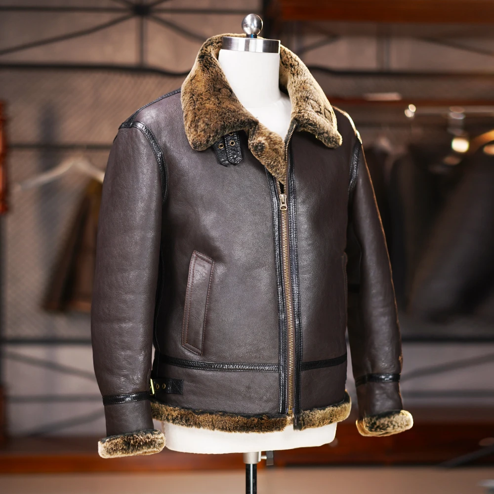男装原生态绵羊皮毛一体重工水洗皮皮草大衣男士夹克时尚秋冬保暖