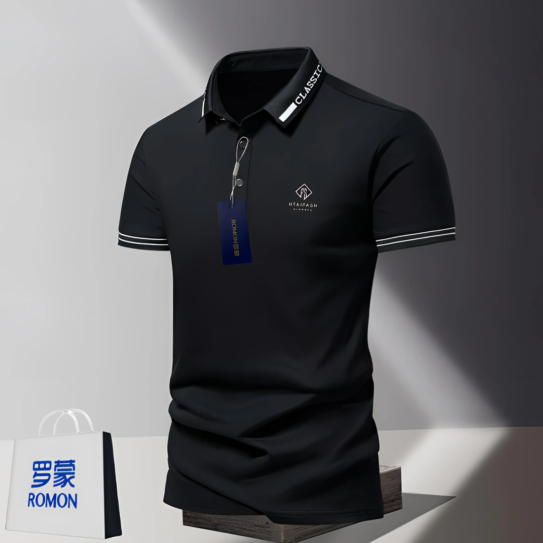 夏季男士商务短袖t恤翻领POLO衫男装高档polo百搭