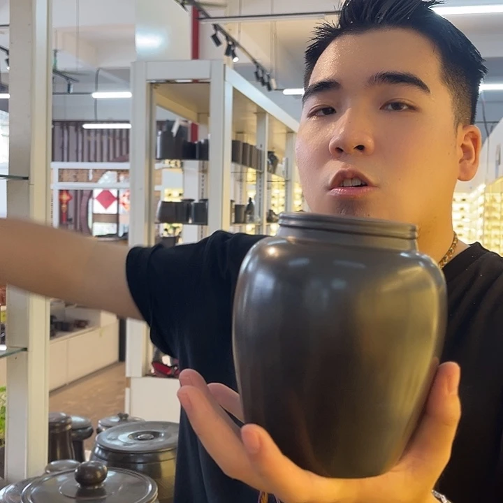 钦州坭兴陶半斤装茶叶罐