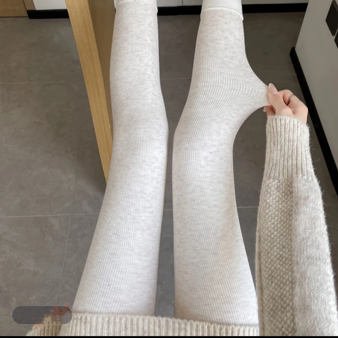 【小马专】秋冬燕麦白连裤袜女爆款外穿显瘦打底裤加厚绒保暖打底袜