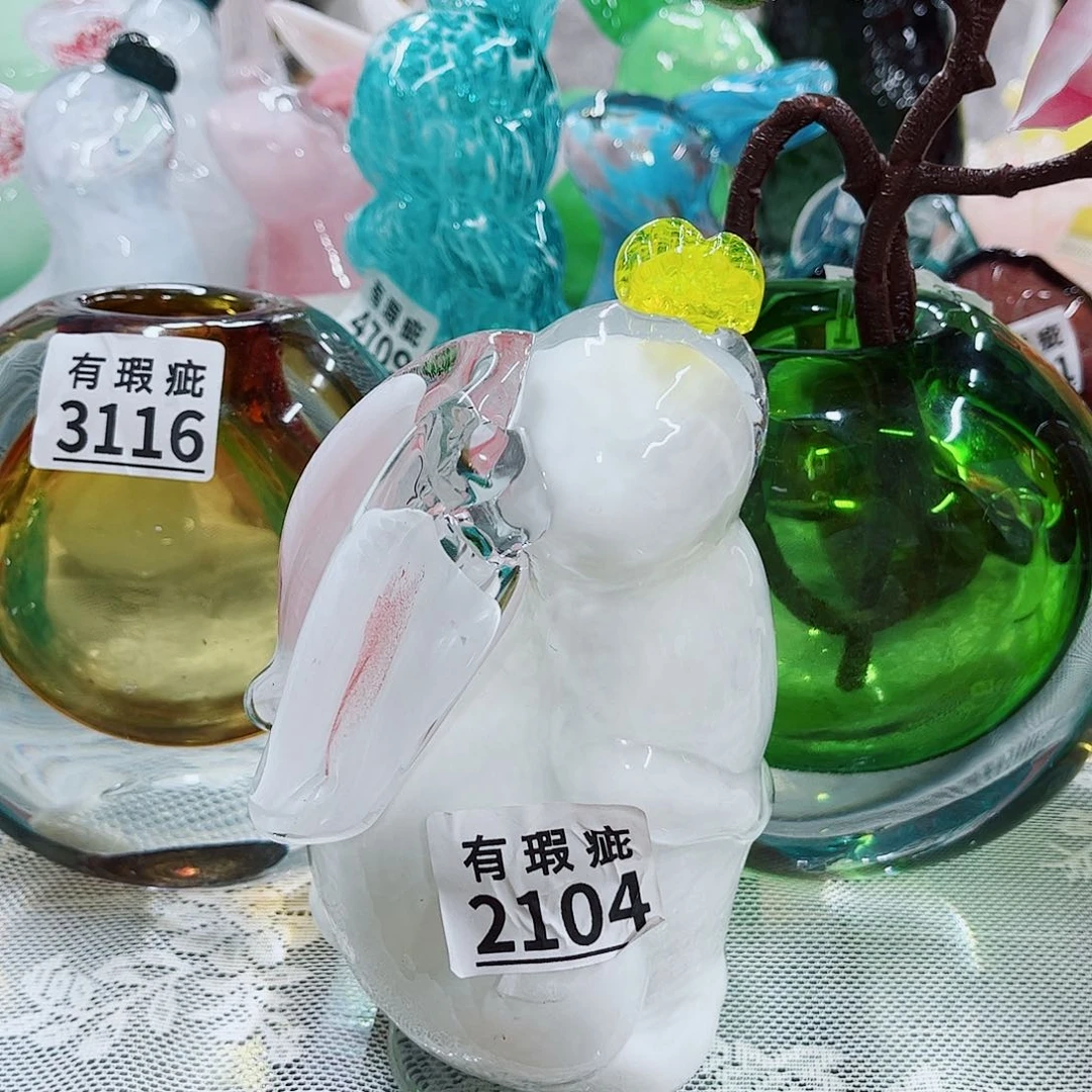 兔子2104 家悦美居琉璃摆件瑕疵