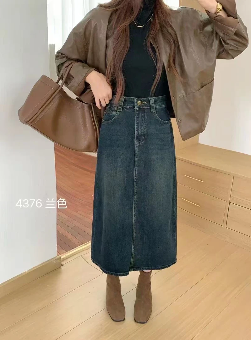 4376女装韩版时尚百搭牛仔裙no退no换