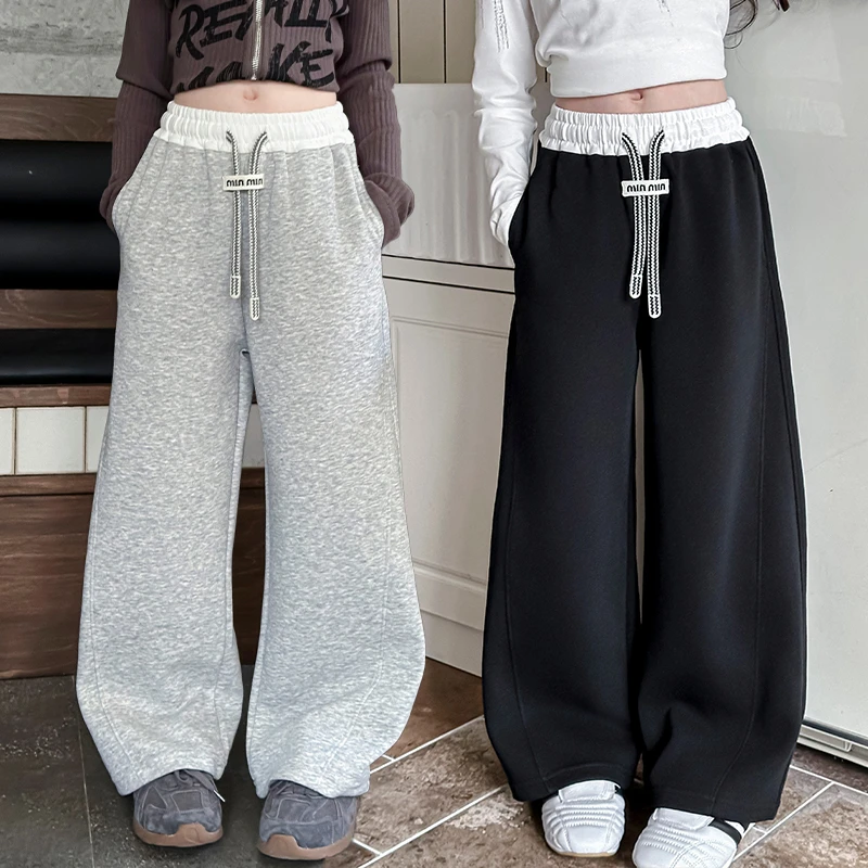 女童裤子春秋款2025新款中大童网红洋气儿童休闲时髦小女孩阔腿裤