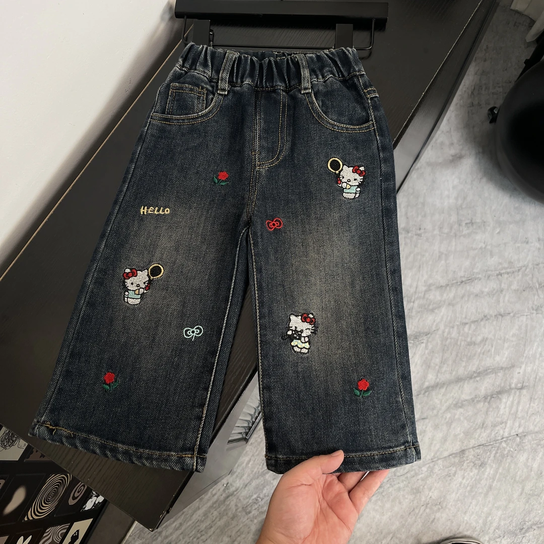 儿童牛仔裤2025秋季新款女小童直筒裤女宝宝韩版休闲百搭裤子小童