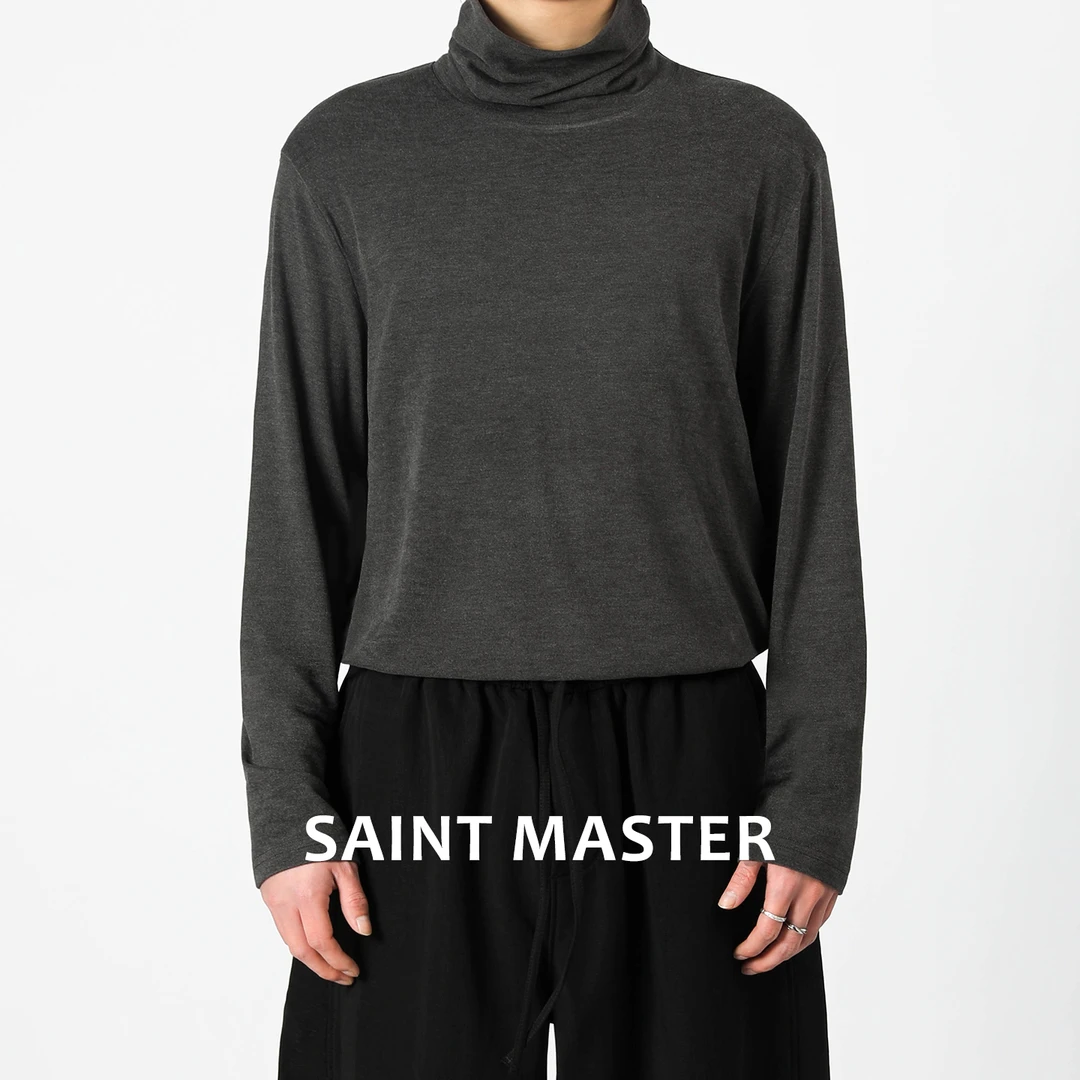 SAINTMASTER秋冬保暖百搭亲肤舒适高领修身休闲长袖打底T恤衫