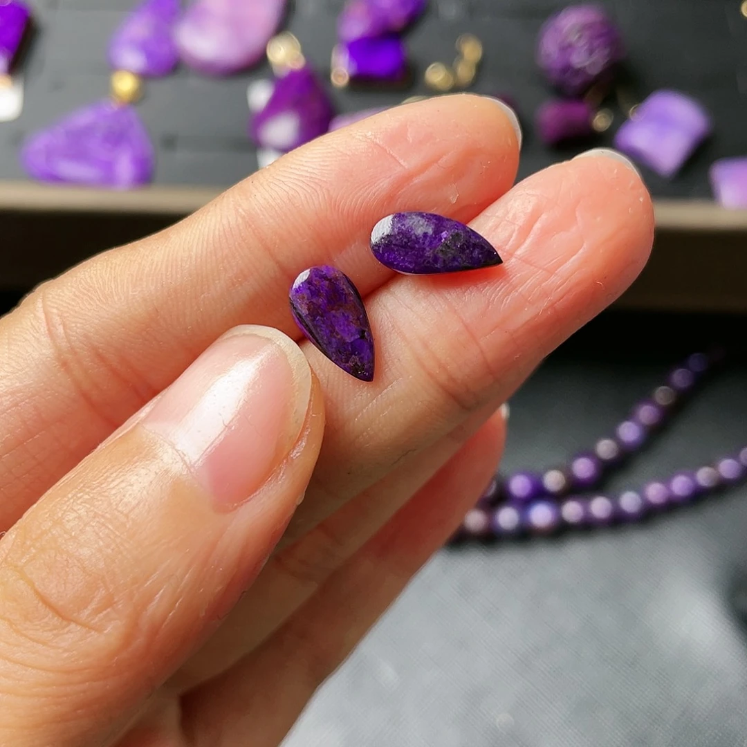 苏纪石（舒俱来）耳环银S925镶嵌