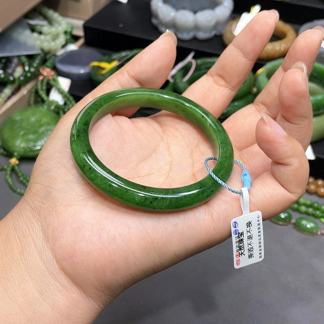 和田玉手镯59圈口55未镶嵌