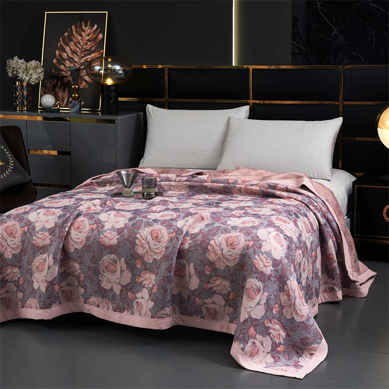 （梵曦专属）240*250 羊驼蛋白 高端 定制 埃及长绒棉床盖 花满园