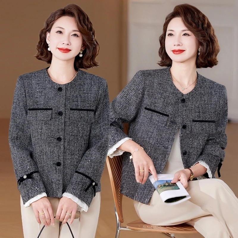 中年女装妈妈春装外套2025新款洋气中老年显年轻春秋小香风上衣服