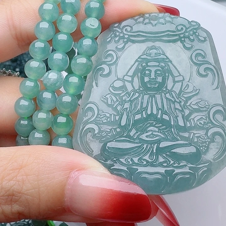 颈饰未镶嵌翡翠天然的A货翡翠多样性发其一