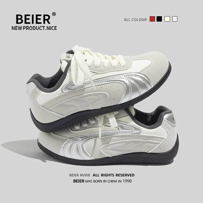BEIER2025爆款运动德训鞋女鞋2025秋季新款百搭校园休闲鞋7201-1