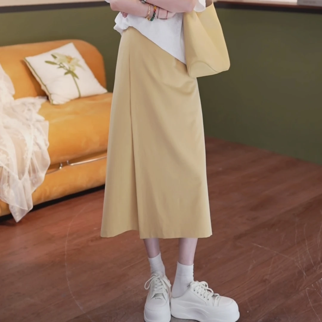 余紫绮.【陨石拿铁】纯色高腰百搭裙裤ZS062486