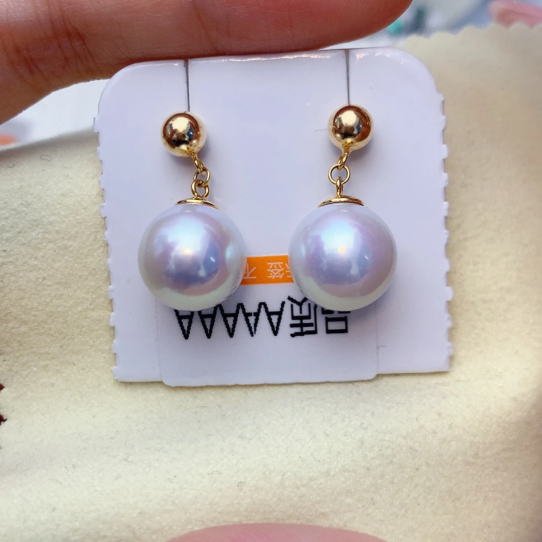 君***神淡水珍珠耳饰银S925镶嵌W73