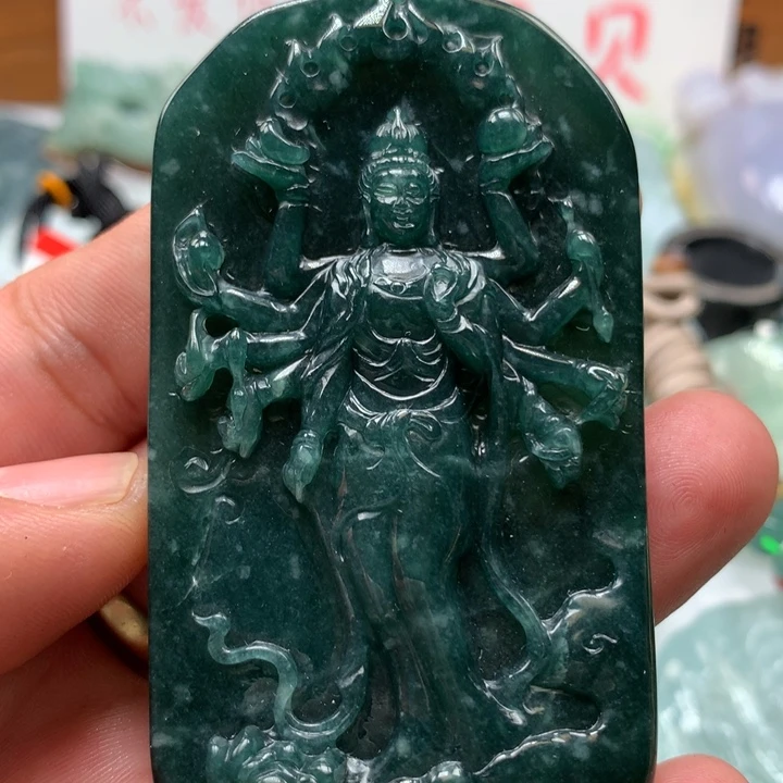 翡翠颈饰未镶嵌保真天然a货翡翠