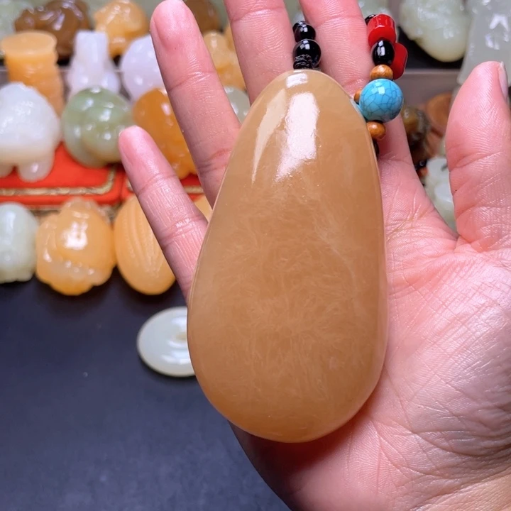 石材方解石手把件