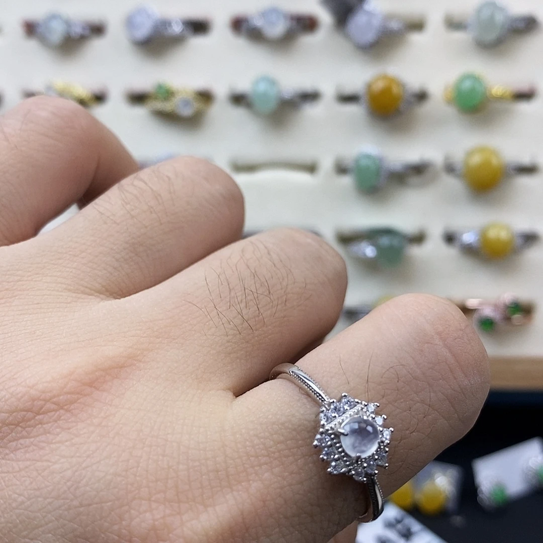 翡翠银S925镶嵌戒指