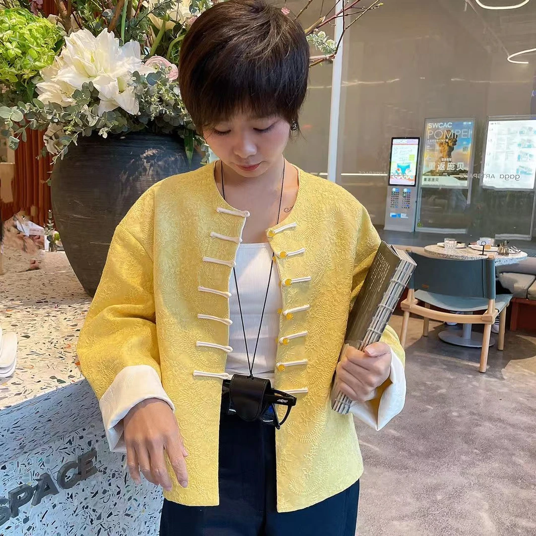 SIWAN 2/ 【新中式】国潮风腰果花国风双面双穿麻棉刺绣上衣