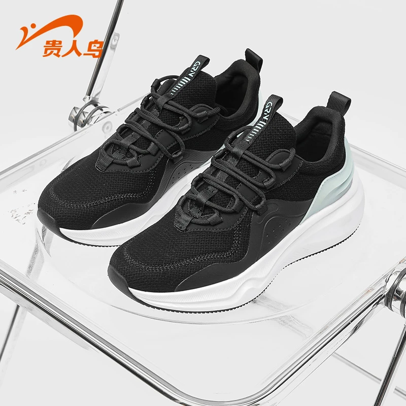 贵人鸟男鞋夏季新款黑色潮流网面休闲运动鞋子男士飞织透气跑步鞋