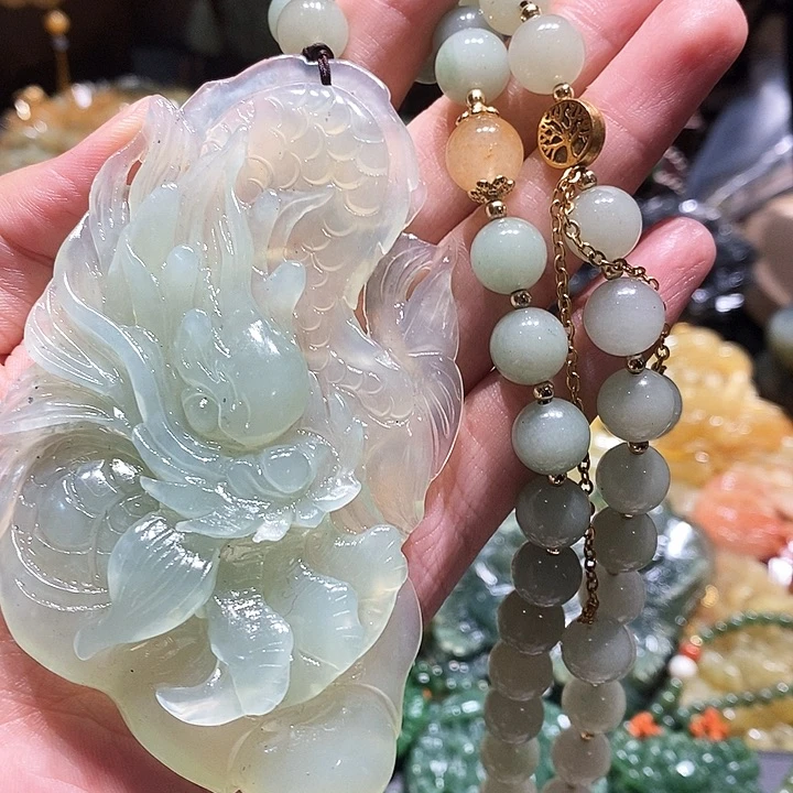 岫玉未镶嵌毛衣链