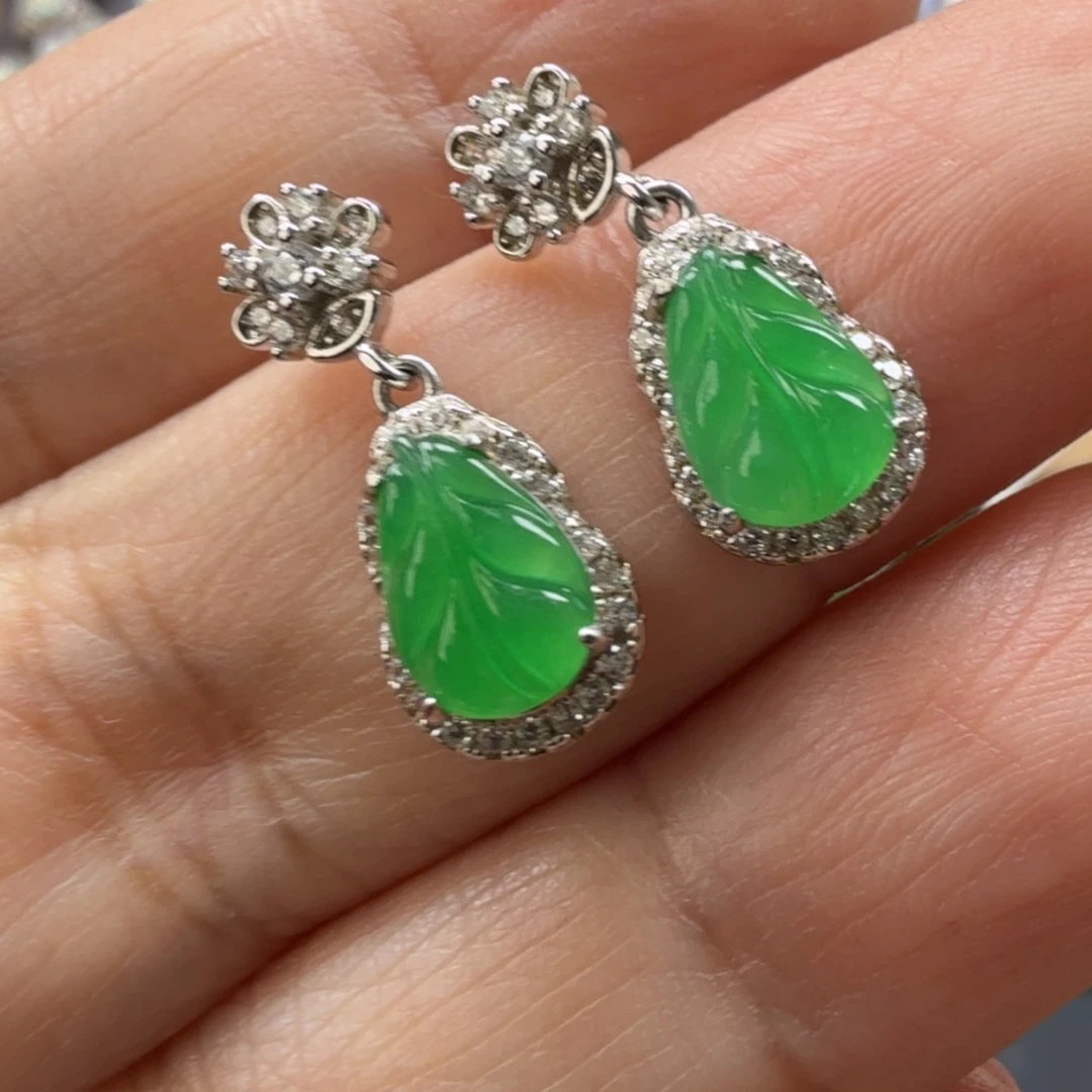 翡翠银S925镶嵌戒指8076